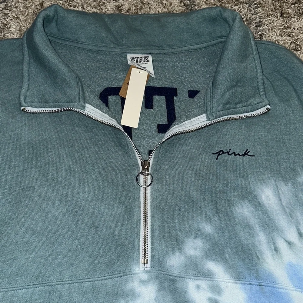 NWT Victoria's Secret PINK Varsity Oversized Half Zip Sweatshirt - Picture 4 of 14